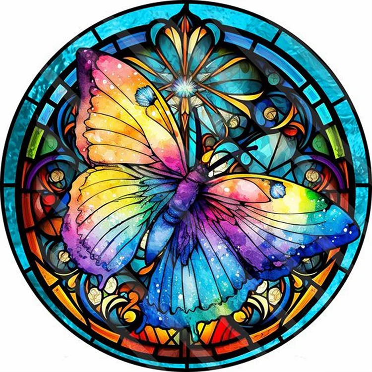 Stained Glass Butterfly - Diamond Painting Kit