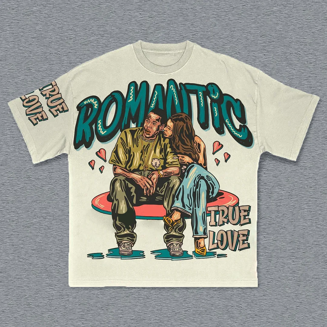 True Love Print Short Sleeve T-Shirt
