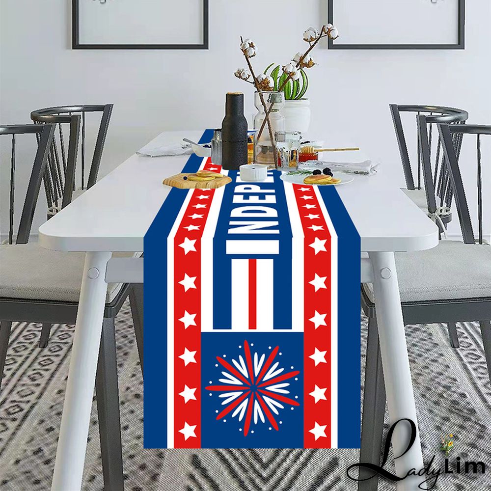 Blue Independence Day Table Runner Kitchen Dining Table Home Decor