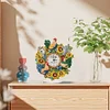 (US Local)5D DIY Special Shape Diamond Painting Desk Ornament Handmade Clock Kit(Sunflower Rooster)