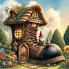 Goblin Shoe House-11CT Stamped Cross Stitch 45*45cm tapestrymarket
