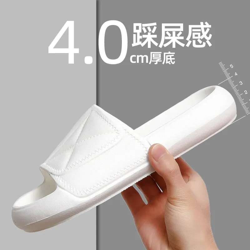 Men's Slippers Large Size 48 49 Summer  Size Household Indoor Bath Antiskid Soft Thick Bottom Cool Slippers For Men