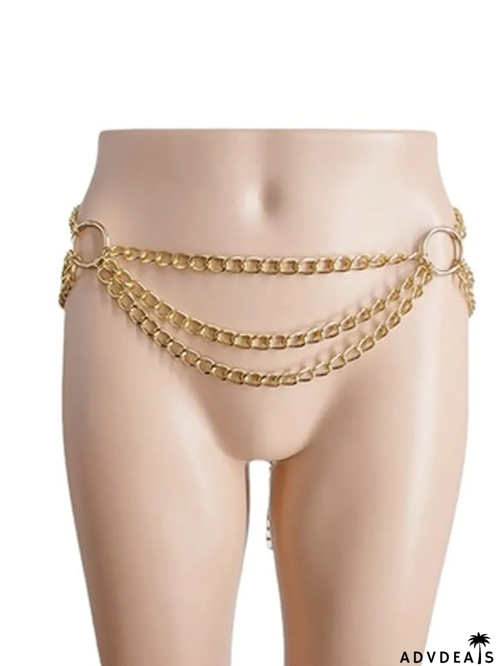 Love Wild Circle Intersecting Metal Three-Layer Waist Chain