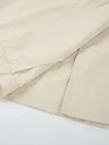 Simple Lapel Collar Buttoned Belted Loose Solid Color Trench Coat