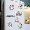 6Pcs Acrylique Noël Hibou-Bricolage Autocollant Aimant