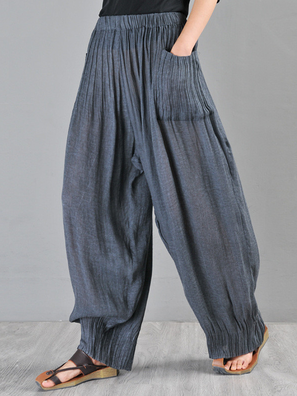 Elastic Cuffs Cotton and Linen Breathable Women's Pants tjj Shicloths