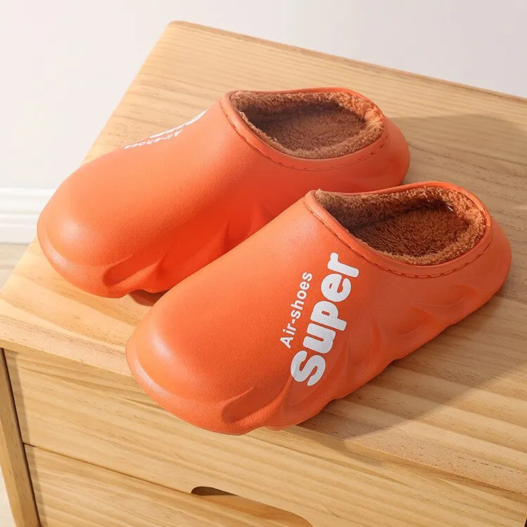 New Winter Fashion Slippers Warm Women Shoes Waterproof Couples Non-Slip Plush Cotton Indoor Outdoor Home Autumn Spring Shoes