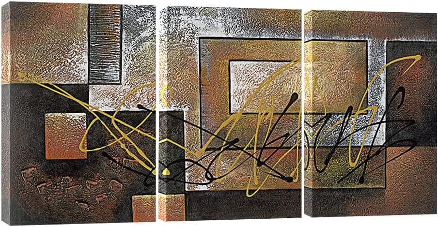 Pyradecor Modern 3 Panels Large Modern Gallery Wrapped Contemporary Canvas Prints Abstract Landscape Pictures Paintings on Canvas Wall Art for Living Room Bedroom Kitchen Home Decorations 16x24inchx3pcs (40x60cmx3pcs)