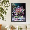 Wassertropfen Lotus - speziell geformtes Diamantgem&auml;lde - 30*40cm