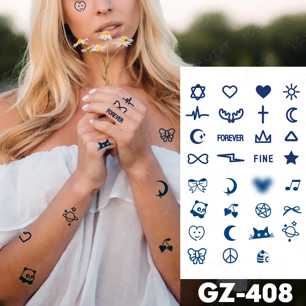 Sdrawing Juice Lasting Ink Waterproof Temporary Tattoo Sticker Genipin Herbal Tatoo Women Body Art Fake Tatto Snake Flower