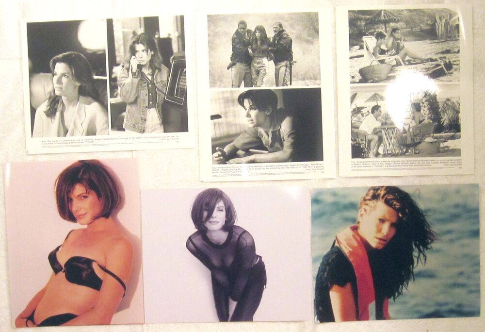 SANDRA BULLOCK 8x10 Photo Poster painting LOT including 3 ORIGINALS ('THE NET') very sexy IN BRA