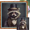 Raccoon-11CT Stamped Cross Stitch 40*40cm(Anthropomorphic Animal) tapestrymarket