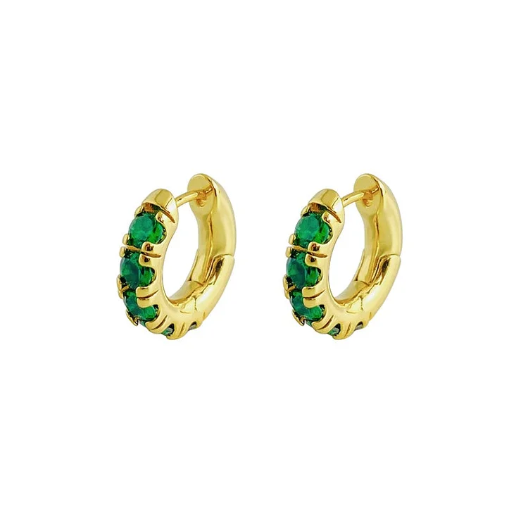 Tinyname® Green Glaze Inlaid Earrings