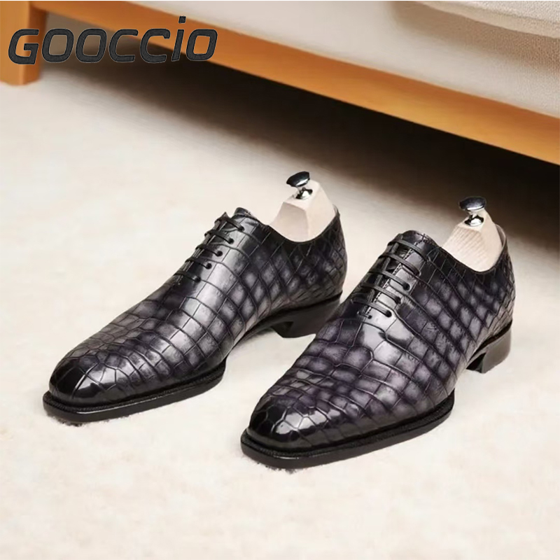 TV115 Prenium Crocodile Leather Dress Shoes/Oxford Shoes For Men GOOCCIO   