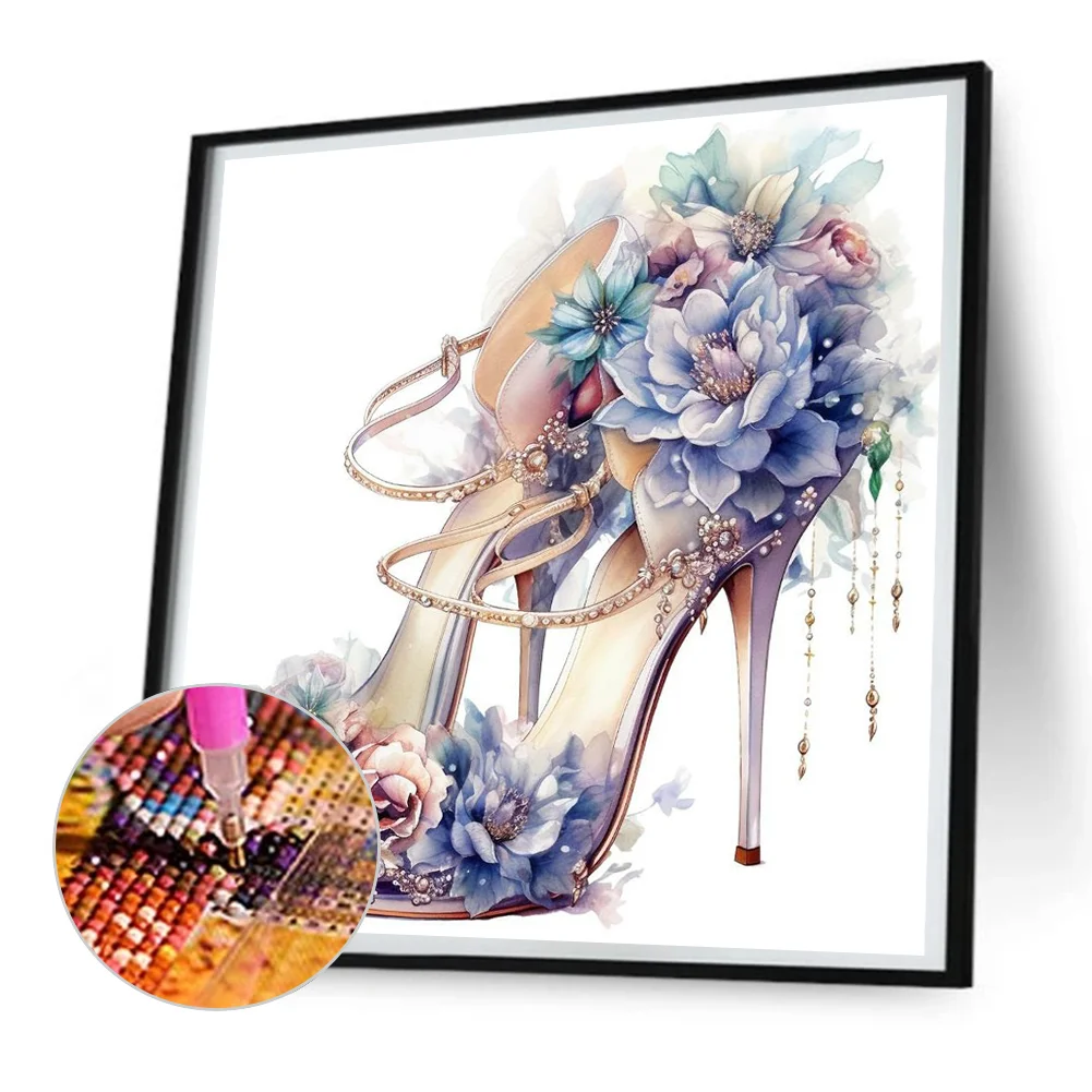 Diamond Painting - Full Round Drill - Flower High Heels(Canvas|30*30cm)