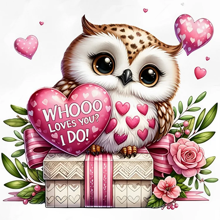 Valentine Love Owl 30*30cm full round drill diamond painting – Jules' Diamond  Art