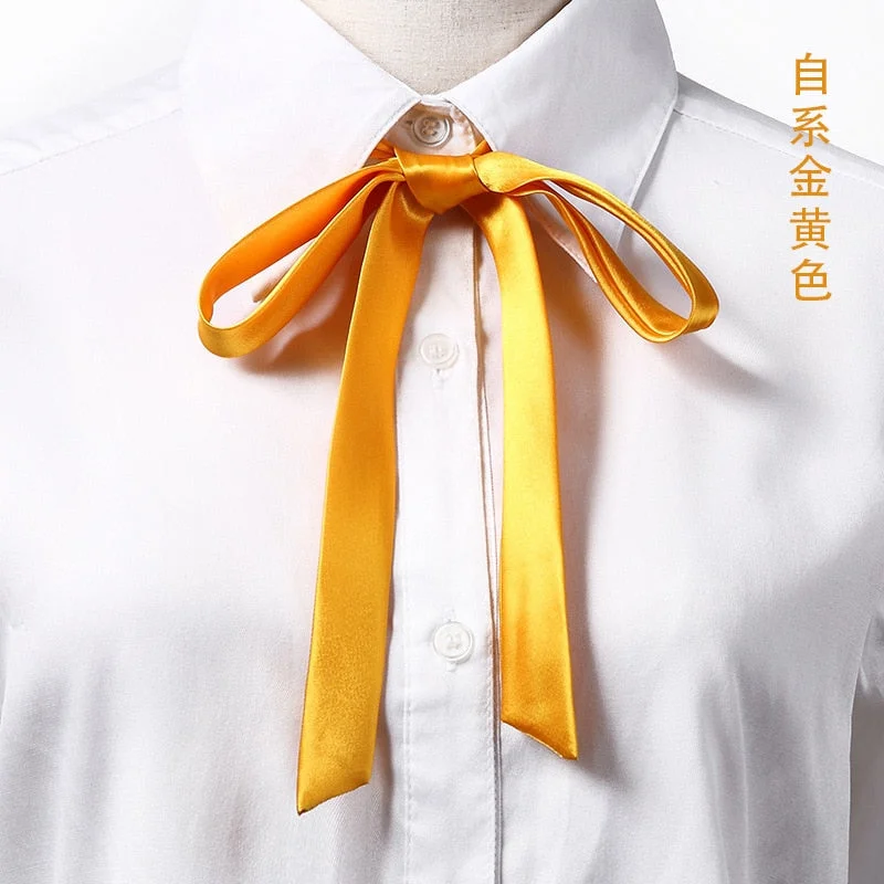 Korean Small Tie Bowtie College Style School Uniform Shirt Accessories Men's Women's Long Section Streamers Collars Flowers