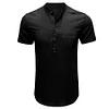 Gioiacombo™ Camicia a maniche corte con colletto Henley tinta unita