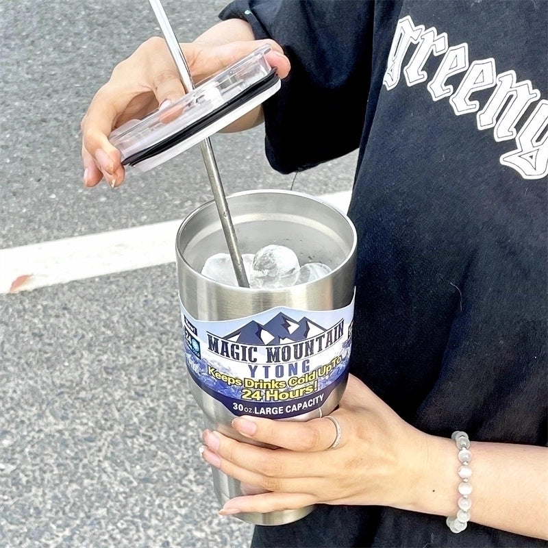 Casual Solid Color Stainless Steel Thermos Cup