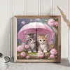 Umbrella Kitten - 11CT Stamped Cross Stitch 40*40cm