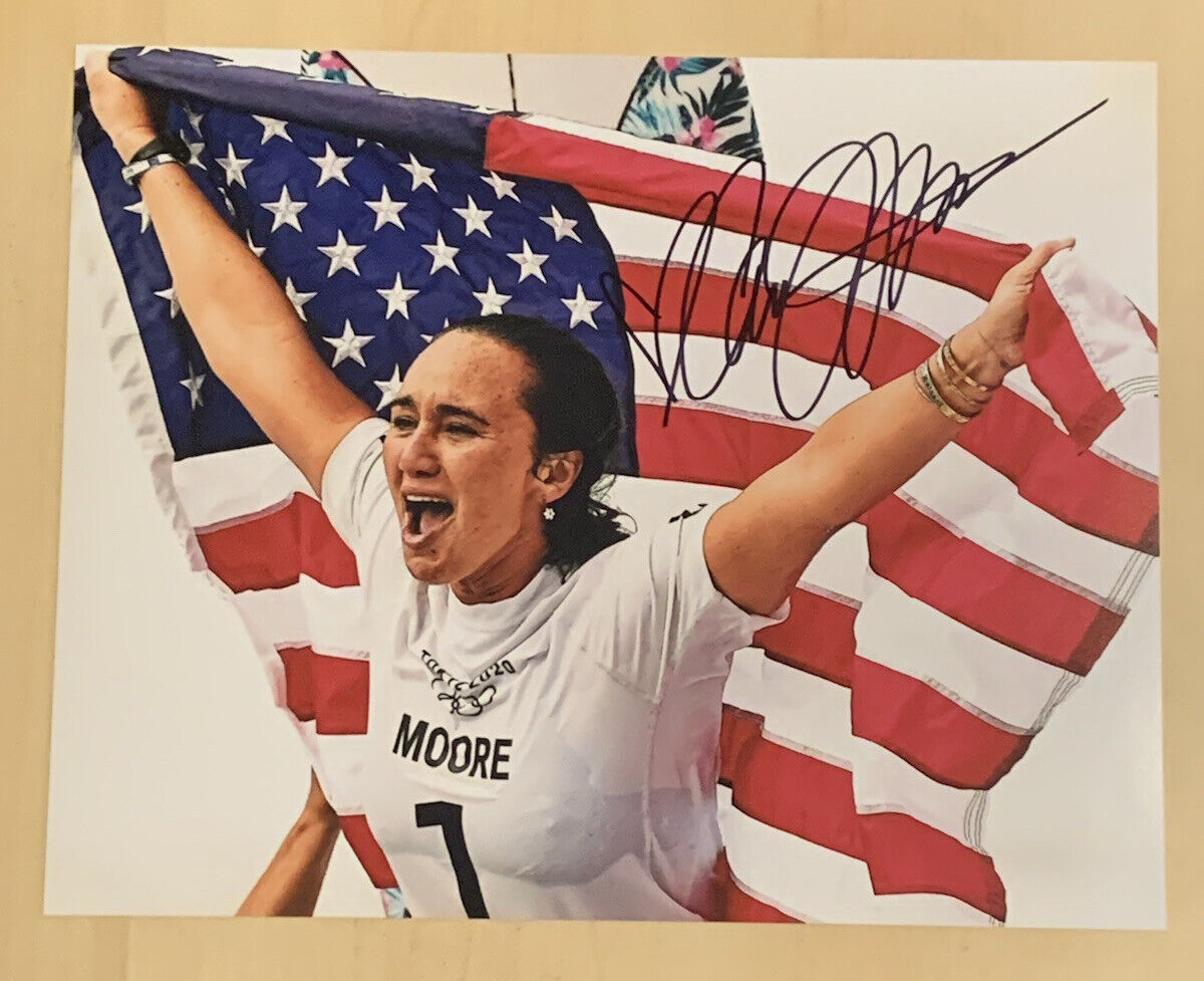 CARISSA MOORE HAND SIGNED 8x10 Photo Poster painting OLYMPICS SURFING GOLD AUTOGRAPHED RARE COA