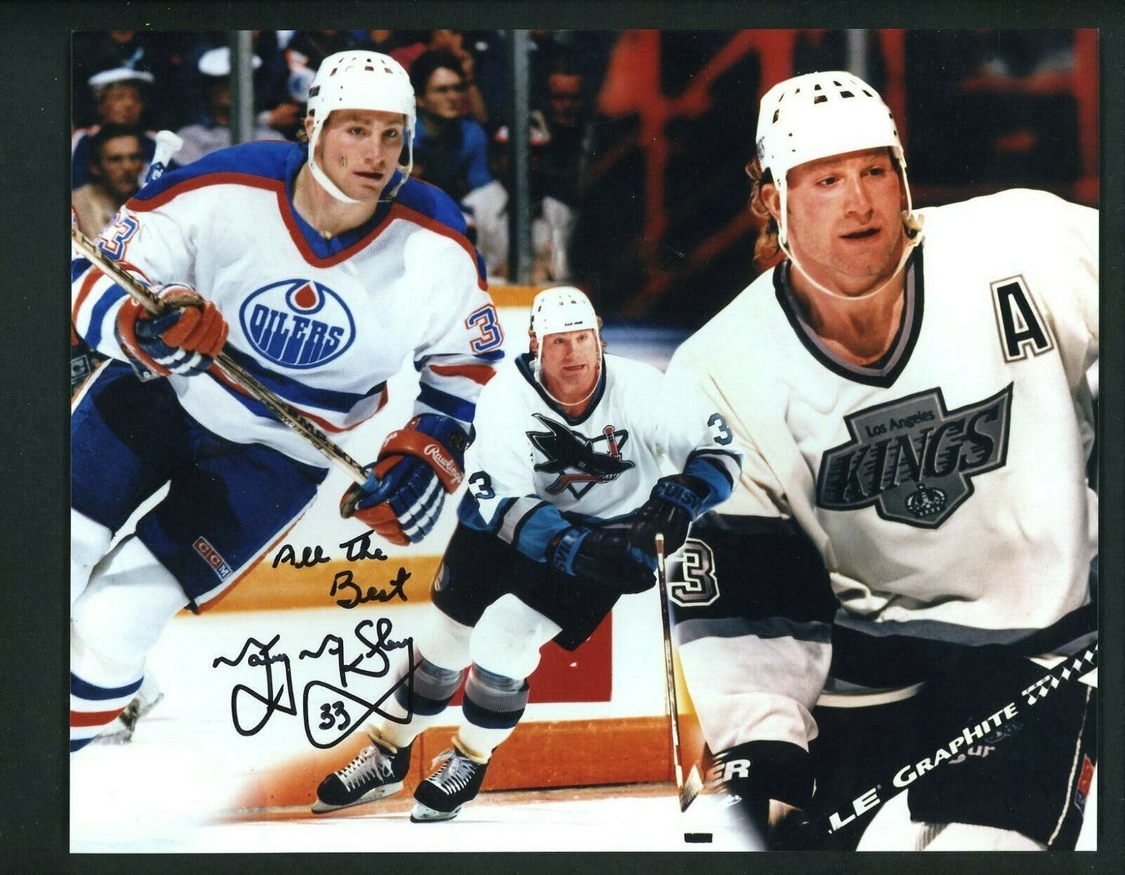 Marty McSorley Signed Autographed 8 x 10 Photo Poster painting Oilers Los Angeles Kings Sharks