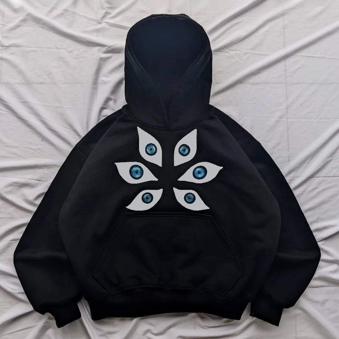 Funny Eyes Print Long Sleeve Hoodies