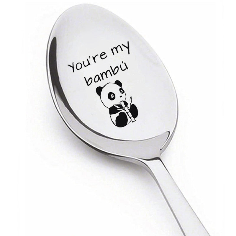 Fashion Letter Stainless Steel Spoon