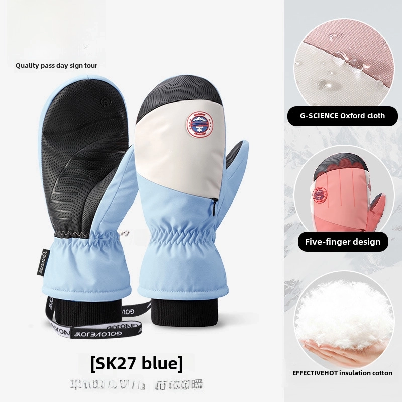 Winter Ski Gloves Outdoor Velvet Warm Electric Bike Riding Gloves Non-slip Waterproof Touch Screen Gloves SK28