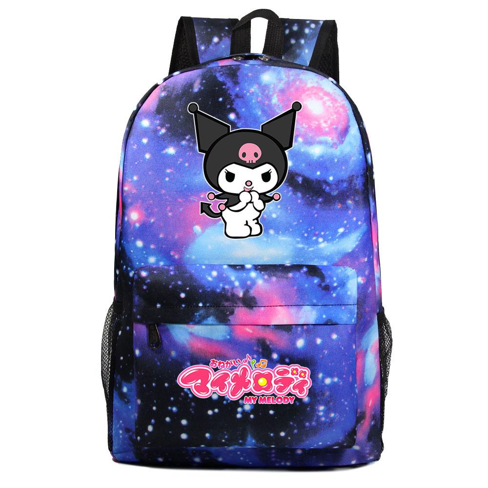 Mayoulove Kuromi Backpack Large Capacity Cute Design for School and Outdoor Activities-Mayoulove