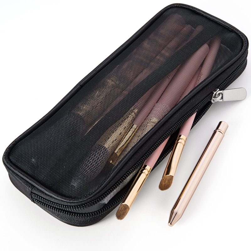 Makeup Brush Travel Case Cosmetic Toiletry Bag Organizer for Men Women Beauty Tools Mesh Dopp Kit Pouch Wash Storage Accessories US Mall Lifes
