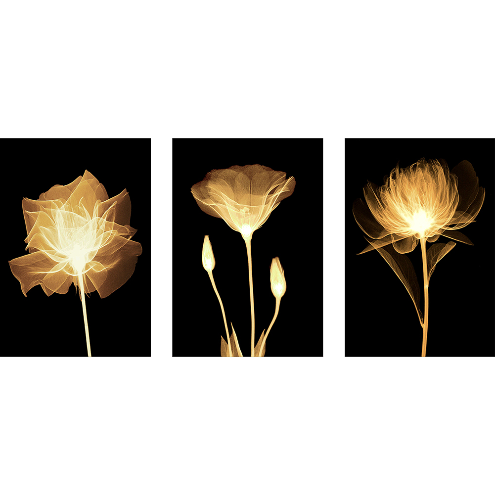 

95*45CM - Multi-picture Diamond Painting - 3pcs Golden Flower, 501 Original