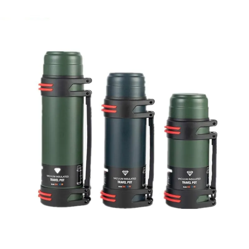 1.6l/2l/2.5l Thermos Flask Outdoor Travel Pot Outdoor Stainless Steel Termos Large Capacity Thermo Cup Water Bottle ThermosFlask