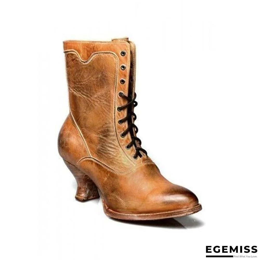 Lace-Up Winter Low Heel Women Boots | EGEMISS