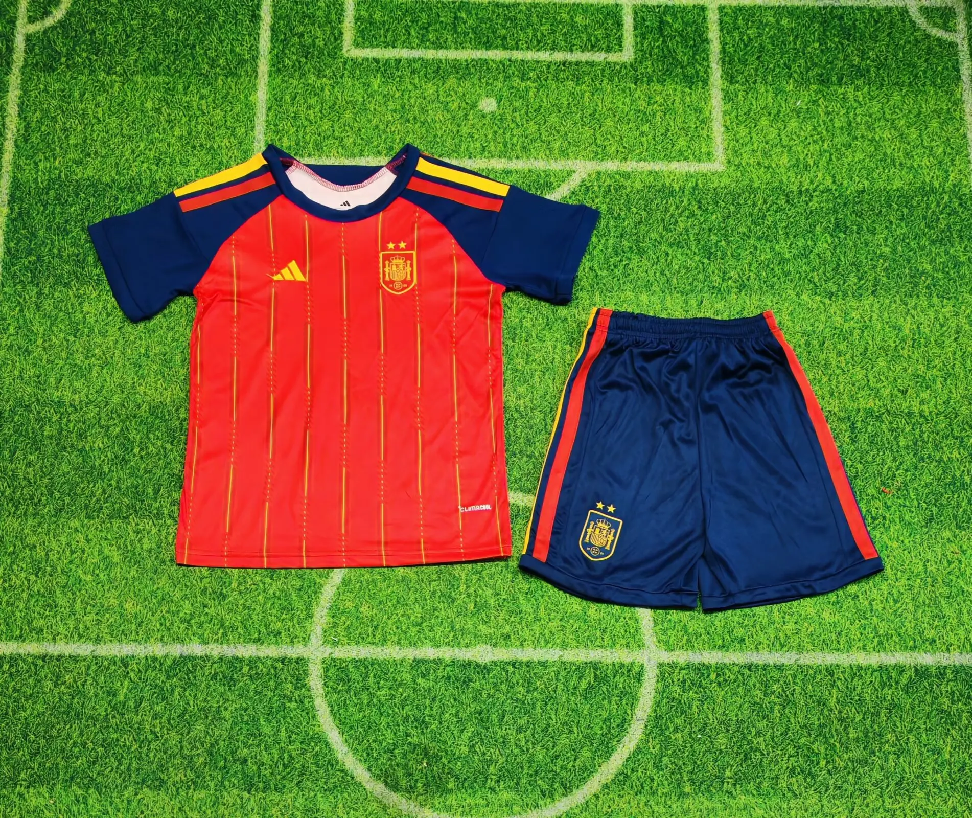 2026 Spain Home Kids Kit Soccer Jersey Thai Quality