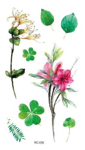 52 Kinds Watercolor Flora Lavender Waterproof Fake Tattoos Temporary Women Arm Chest Ankle Stickers Floral Body Art Tatto Flower
