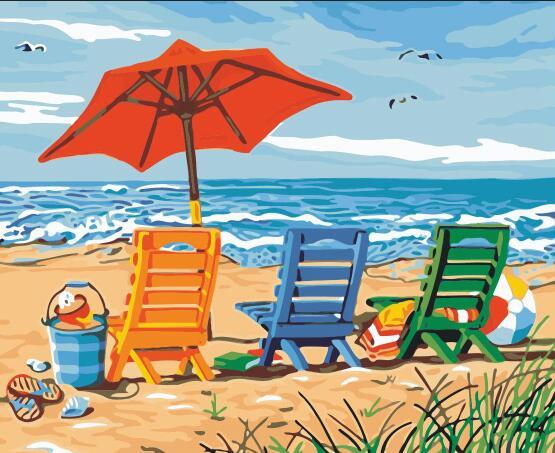 

Vacations at The Beach – Paint By Numbers - 40*50CM, 501 Original