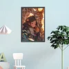 (40*60cm)Girl and Giraffe - Round AB Drill Diamond Painting