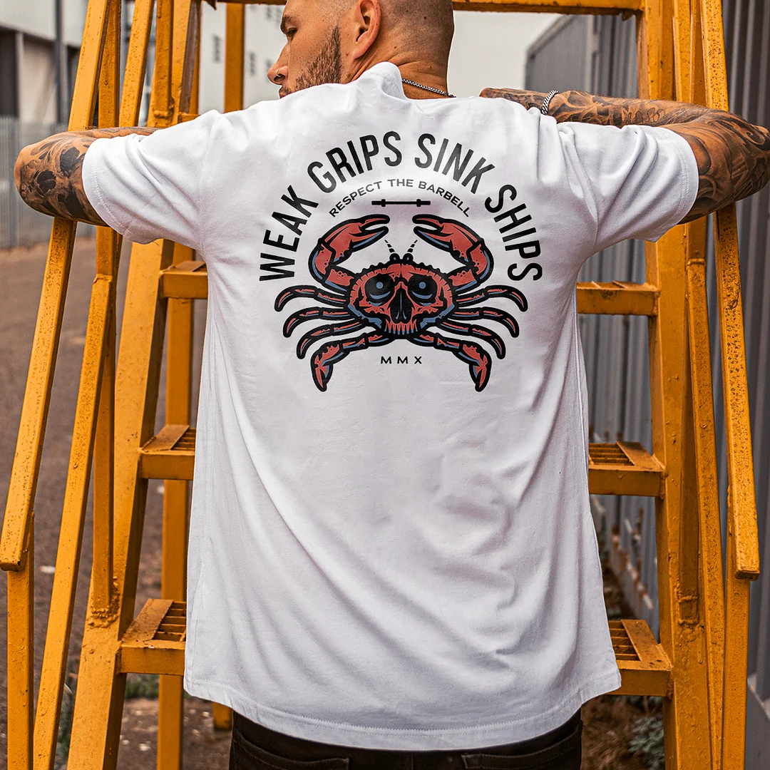 UPRANDY Weak Gripes Sink Ships Crab Printed Streetwear T-shirt -  UPRANDY