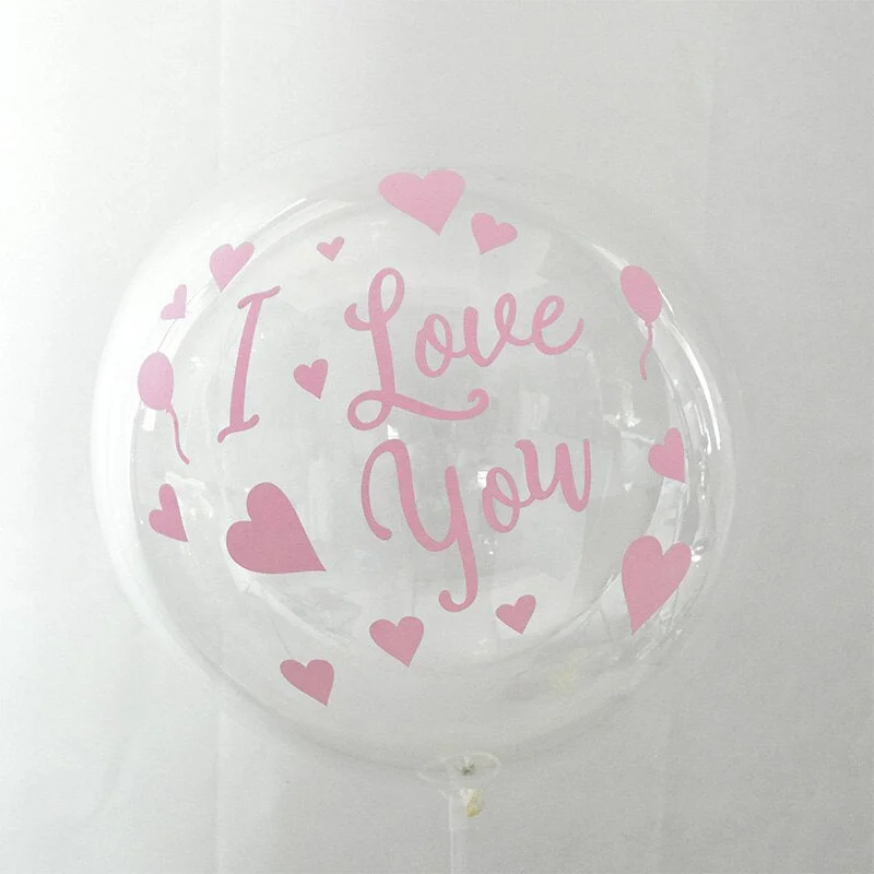 1Pc 20inch Transparent Balloon with Sticker Happy Birthday Balloons Helium Balloon Wedding Birthday Party Decoration Supplies