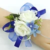 10PCS Wedding Bridal Groom Catering Business Ceremony Guests Blue White Corsage Boutonniere Wrist Bouquets Artificial Flower