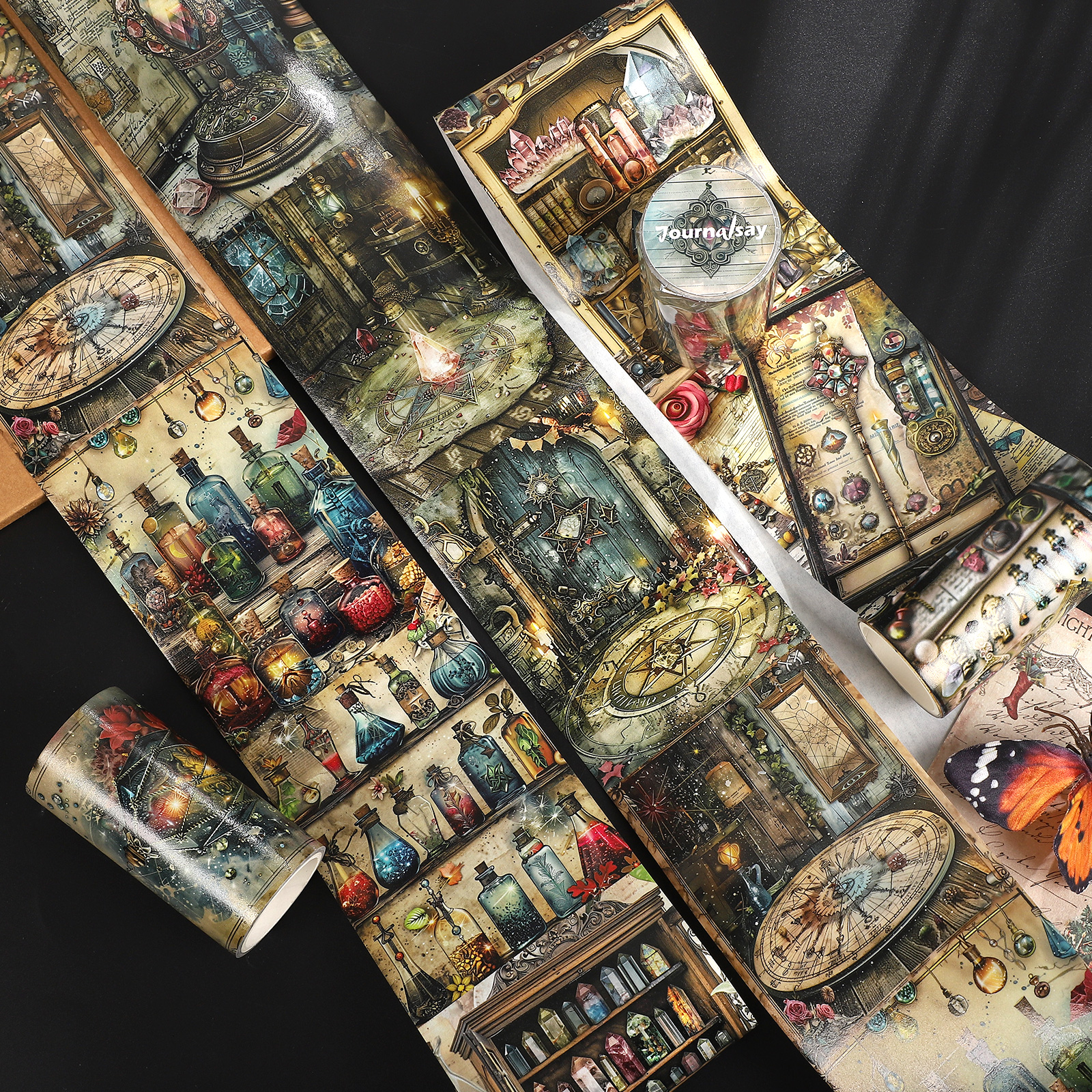 와시 테이프 - 80mm*200cm 빈티지 마술사 스튜디오 병