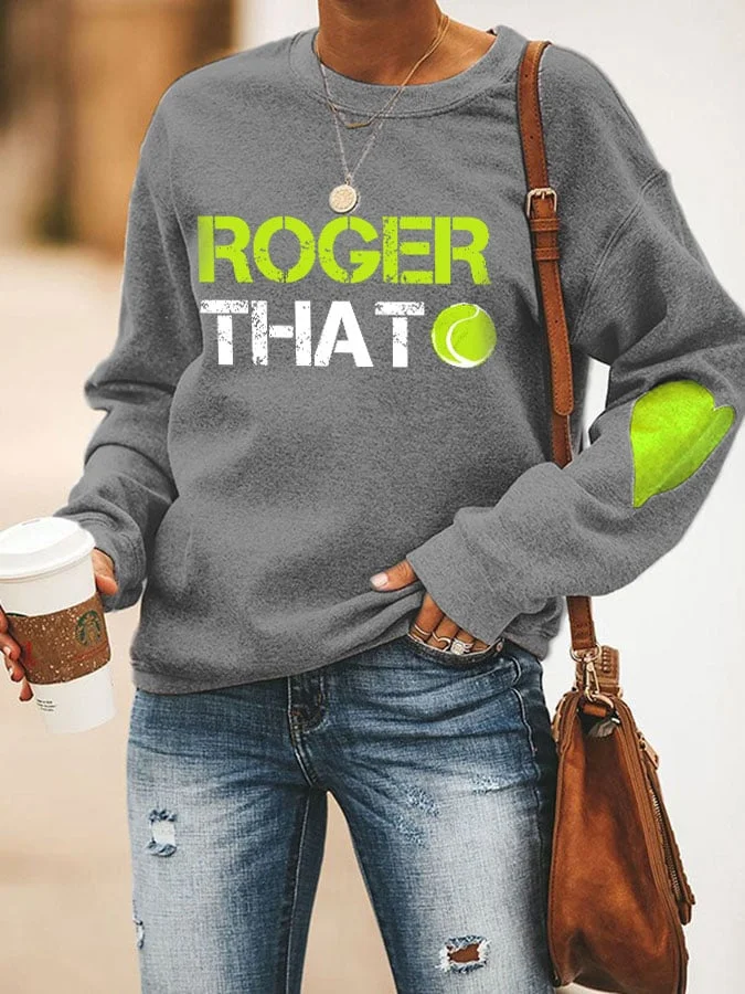 Women's Roger That Print Casual Round Neck Sweatshirt