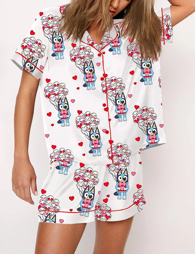 Women's Bluey Valentine Day Pajama Set
