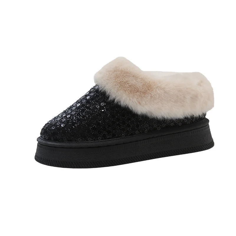 Yyvonne Yyvonne Winter Snow Boots Women Winter New With Velvet Warm Cotton Shoes Water Drill Soft Bottom Boots Large Size Boots Children Winter