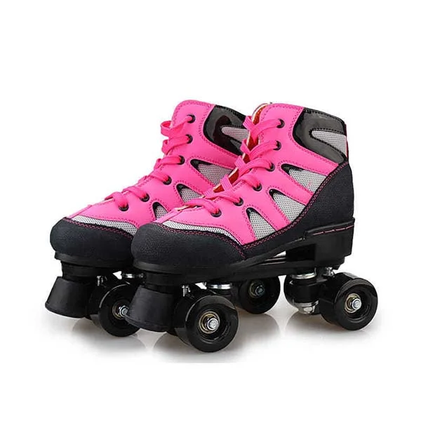 Pinkadult Double-Row Four-Wheel Flash Roller Skates