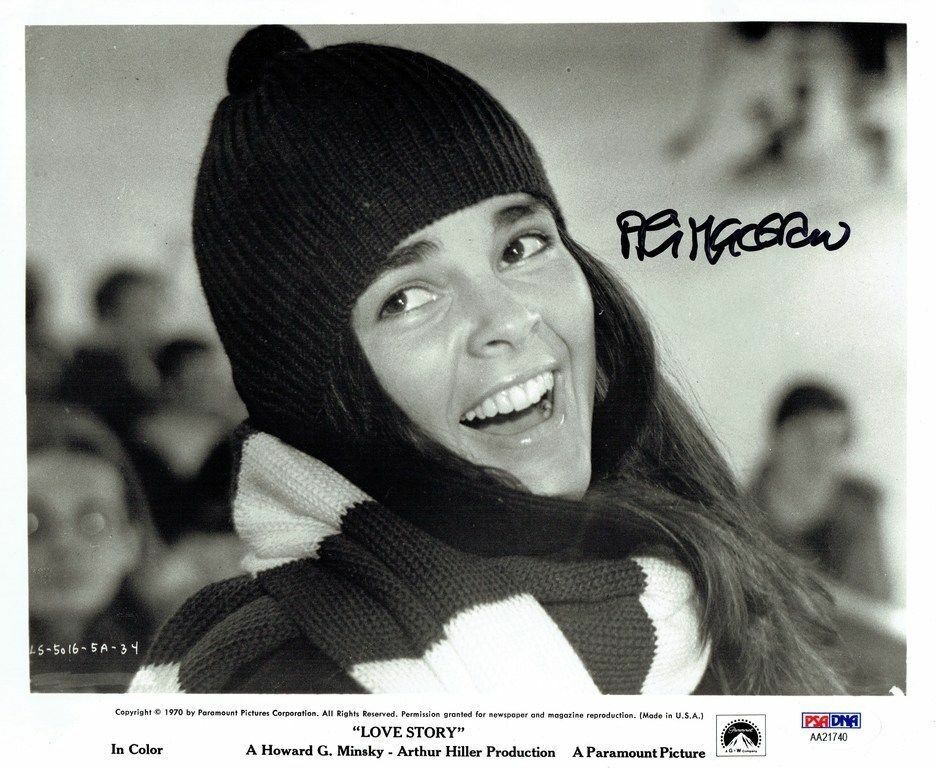 Ali MacGraw Signed Love Story Autographed 8x10 B/W Photo Poster painting PSA/DNA #AA21740