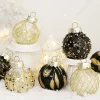 25PCS Black Golden Christmas Tree Hanging Decor Balls