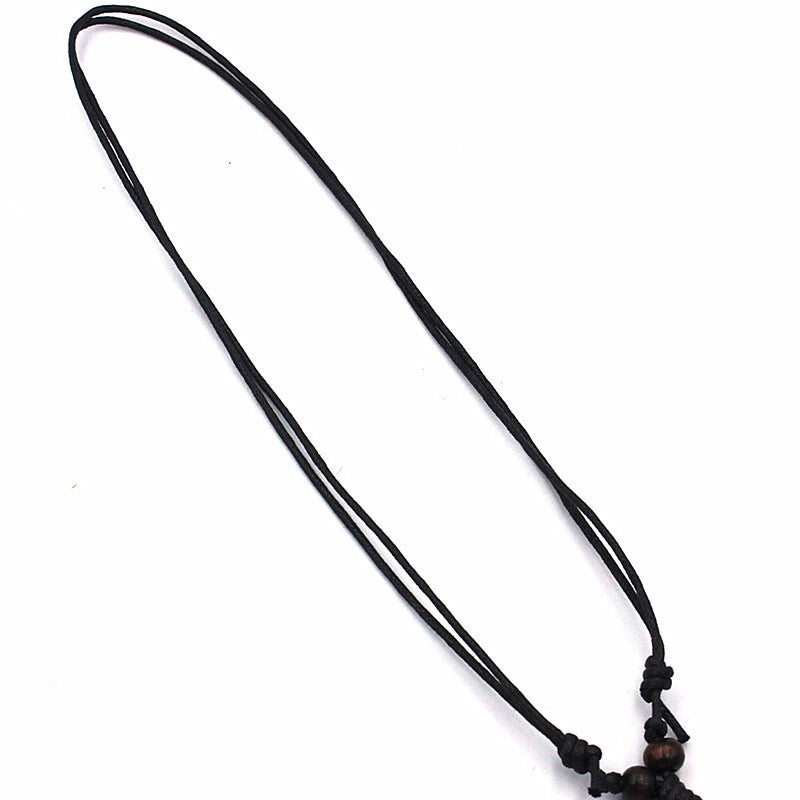 Hip-Hop Retro Tortoise Resin Cotton Thread Men’s Pendant Necklace