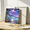 Framed Beach Night View-Paint by Numbers Acrylic Painting 20*20cm(HOT)